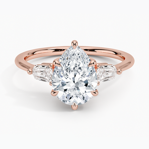 แหวนหมั้นทรงกระสุนประดับเพชรโมอิสซาไนต์สามเม็ด ตัวเรือนเงินแท้ 925 ชุบทอง 14K  แบบหนามเตย ได้รับการรับรองจาก GRA สำหรับงานแต่งงาน - Product Image 3