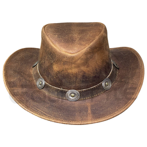Sombrero de cuero para hombre, estilo Fedora clásico, sombrero de moda, sombrero de cuero para hombre, ajuste regulable, sombrero informal para exteriores, sombrero de vaquero de cuero para hombre - Product Image 4