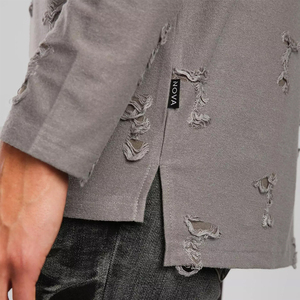 T-shirts Homme Distressed de Haute Qualité en Gros avec Logo Personnalisé – T-shirt Homme Délavé à l'Acide à Prix Abordable – Meilleures Ventes - Product Image 3