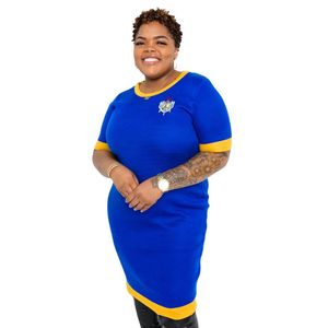 Robe en tricot à manches longues bleue pour femme, robe pull côtelée élégante, coupe ajustée, robe de soirée décontractée chic, mode automne-hiver - Product Image 1