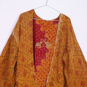 Kimono de algodón Vintage de colección de lujo para mujer chaqueta Kantha Floral con manga y cuello número de modelo personalizado requerido - Product Image 4