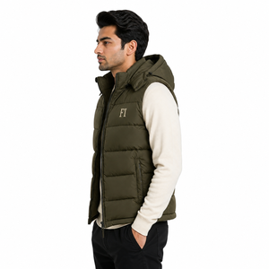 Chaleco Acolchado con Capucha para Hombre, Sin Mangas, Chaquetas Acolchadas para Hombre, Invierno, Casual, Cálido, para Exteriores, con Logotipo Personalizado, OEM, Venta al Por Mayor - Product Image 4