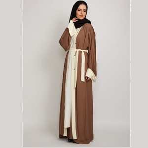 Vestido Maxi Abaya Turco de Lujo Personalizado OEM con Cuello en V, Transpirable, de Manga Larga, Hijab Elegante, Abayas Árabes Rosas para Mujer, Poliéster y Lino - Product Image 6