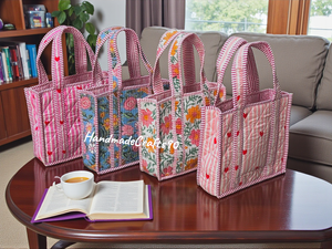 Bolso Tote de Viaje Acolchado a Mano con Múltiples Parches, Hermoso Bolso de Compras para Mujer, Hecho a Mano con Tela de Algodón Kantha, con Cierre para la Playa - Product Image 5