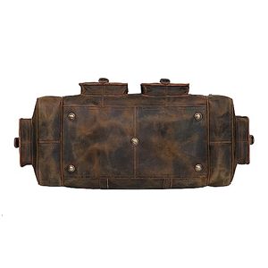 Sac de voyage unisexe moderne en cuir véritable de haute qualité, format cabine, grande capacité, avec fermeture éclair, design tendance - Product Image 3