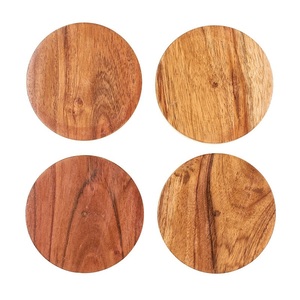 IDEA DE REGALO Posavasos de Madera Ecológicos Clásicos Antideslizantes con Grabado de Logotipo Personalizado, Forma Cuadrada, Madera de Nogal, Caja de Regalo al por Mayor - Product Image 1