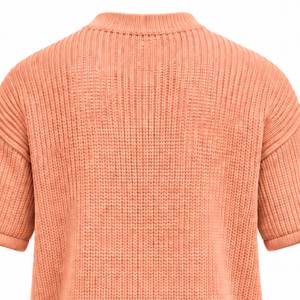 <b>Peach</b> Men Knitted <b>T</b> <b>Shirt</b> Short Sleeve Crew Neck Textured Casual Top Custom Printed Streetwear Summer Fashion Wholesale Apparel - Product Image 5