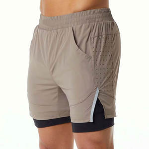 Pantalones Cortos Deportivos para Hombre, Tela Elástica Cómoda para Fitness, Gimnasio, Correr y Entrenamiento - Product Image 1