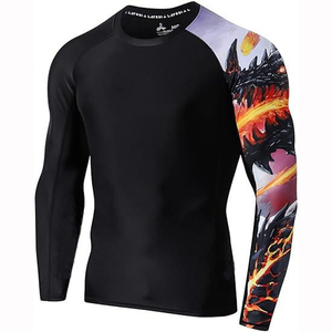 Custom Made High Quality <b>Men</b> MMA Rash Guards Full Sleeves <b>Compression</b> <b>Shirts</b> Eco-Friendly Anti-Bacterial Breathable Fighting - Product Image 4