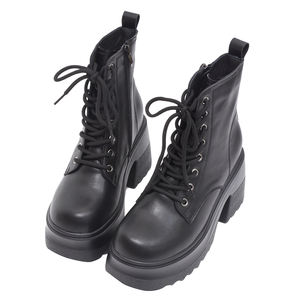 Botines de Plataforma con Cremallera de Cuero Genuino para Mujer Ann'S, Tacón Grueso de 9 cm, Forro Acolchado en el Talón, Antideslizantes, Invierno, Venta al Por Mayor - Product Image 3