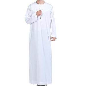 Nouvelle Arrivée Dubaï Koweït Thobes Islamiques Modernes d'Été Brodés en Coton Respirant Services OEM Personnalisables Thobes de Prière pour Hommes - Product Image 4