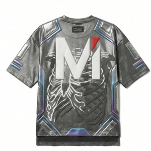 T-shirt urbain métallique premium, mode streetwear décontractée pour hommes, chemise brillante de luxe, Europe, États-Unis, MALUZA INDUSTRIES - Product Image 3