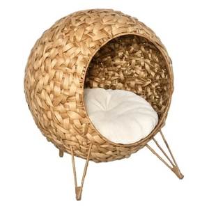 Water Hyacinth Pet <b>House</b> - Classic Natural Cat Cave <b>Bed</b> with Soft Cushion from Vietnam - Product Image 2