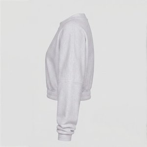 เสื้อสเวตเชิ้ตคอกลมผู้หญิง แบบสั่งทำพร้อมโลโก้ ขายส่ง สีพื้น แขนยาว ตัดสั้น ถักนิตติ้ง ผ้าฝ้าย 100% สำหรับใส่ในฤดูใบไม้ร่วง - Product Image 3