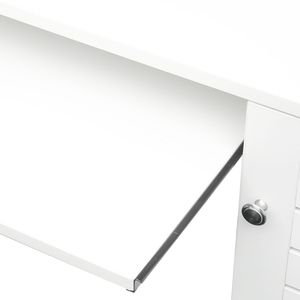 Antiqued White Home Office Computer <b>Desk</b> with Hutch - Product Image 4