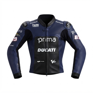 Men’s Cowhide Leather <b>Racing</b> <b>Jacket</b>/Chaqueta MotoCP Style CE Level 2 Armor Motorcycle Track Riding Protective Gear CE - Product Image 1