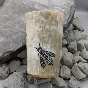 Corne à boire viking en corne de buffle véritable polie, style animal sculpté, pour bière, hydromel, bière artisanale, avec personnalisation, fabriquée à la main en Inde - Product Image 4