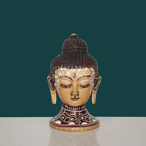 Juego de Estatuas de Cabeza de Buda Hechas a Mano en Resina |   Figura Espiritual Oriental para Decoración del Hogar y la Oficina |   Regalos y Artesanías de Feng Shui al por Mayor - Product Image 1