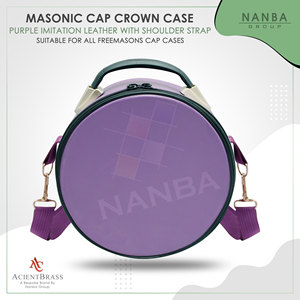 Purple Lightweight Masonic Crown Cap Case with Zipper Closure Durable Imitation <b>Leather</b> Customizable <b>Soft</b> Carry <b>Bag</b> - Product Image 5