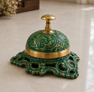 Cloche en laiton pour bureau, table, comptoir et réception, cloche d'appel décorative de style antique pour hôtel, restaurant, bureau, service client - Product Image 1