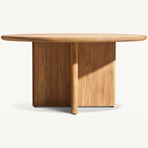 โต๊ะกลมทำจากไม้สัก ดีไซน์เรียบง่ายทันสมัย เหมาะสำหรับใช้งานกลางแจ้ง ทนทานทุกสภาพอากาศ - Product Image 2