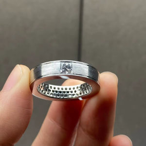 แหวนฮิปฮอปสำหรับแร็ปเปอร์  ปรับแต่งได้สำหรับผู้ชาย/ยูนิเซ็กซ์  เงินแท้ 925  ประดับมอสซาไนต์  ชุบทองคำสีกุหลาบ  ของขวัญแต่งงาน - Product Image 1