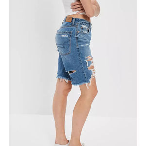 Women denim shorts with fashionable wash design and comfortable stretch fit for stylish wear. - Product Image 3