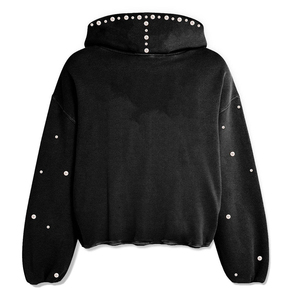 Sudadera con Capucha para Hombre de la Mejor Calidad, Corte Holgado, Lavado Ácido, con Impresión DTG de 400GSM y Detalles Completos de Pedrería, Sudaderas Personalizadas con Pedrería para Hombre - Product Image 1