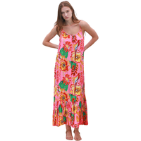Vestido Maxi Floral Elegante para Mujer, Manga Corta, Estilo Casual