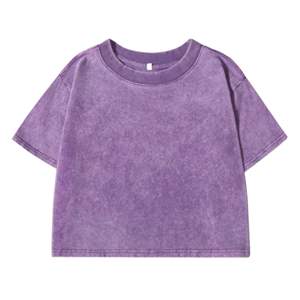 Camiseta Corta de Cuello Redondo para Mujer, Color Sólido, Manga Corta, Corte Holgado, Estilo Casual, 100% Algodón Jersey, Transpirable, Primavera Verano - Product Image 2