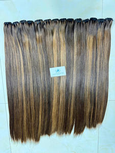 Extensiones de Cabello Natural Vietnamita 100% al Por Mayor, Extensiones de Cabello Planas Sin Costuras de Lujo, Estilo de Extensiones de Cabello Marrón Ombre - Product Image 3