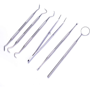 6 Pcs Dental Cleaning Tools Kit Stainless Steel <b>Plaque</b> <b>Remover</b> <b>Tooth</b> Pick Scaler Dental Hygiene Set Oral Care Kit - Product Image 5