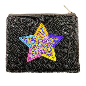Prix bas en gros personnalisé porte-monnaie pochette sacs à main pochette avec perles perles acryliques et strass fermeture éclair Compact Portable - Product Image 1
