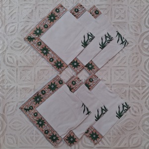 Nouvelles serviettes en coton imprimées à la main, tendance et douces, parfaites pour un mariage, ensemble de 6 serviettes rectangulaires de luxe, motif floral classique - Product Image 2