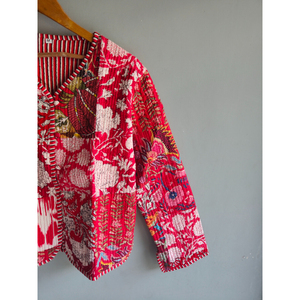 Chaqueta acolchada de algodón con estampado floral para mujer, cárdigan con cuello en V, ropa exterior informal transpirable, regalo para ella - Product Image 3