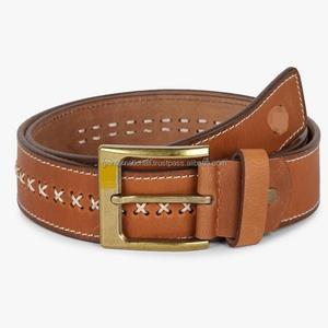 Mayorista Fabricante India Suministro superior Hecho a mano Piel de vaca de grano completo Premium Hombres Moda Cuero Casual Cinturones y accesorios - Product Image 2