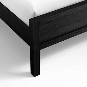 Wholesale Modern Ebony Solid Wood <b>Bed</b> | <b>Black</b> Finish Panel Platform <b>Bed</b> Frame - Product Image 4