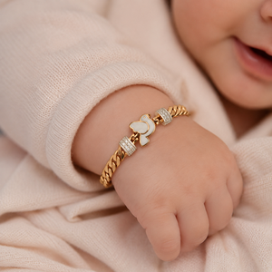 18kt Gold Heart Link Chain <b>Bracelet</b> with Cubic Zirconia Accent High Polish <b>Cute</b> Fashion Jewelry for Women Daily Wear Gift Party - Product Image 1