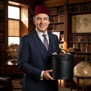 Deluxe Masonic Fez Cap Case – Imitation Leather Storage & Display Box | Freemasons Cap Cases (<b>White</b>) - Product Image 4