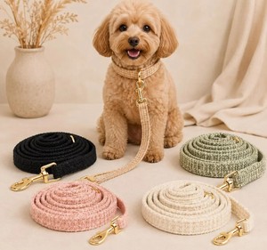 Premium Eco-Friendly Modern Animal Print Heavy Duty <b>Dog</b> <b>Leash</b> with 100% Cotton Material and Bowknot Decoration - Product Image 1