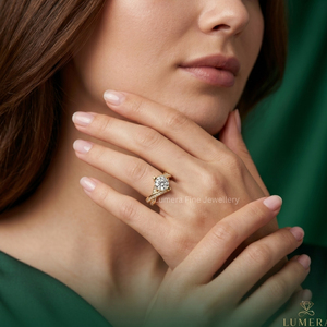 Elegant 9K 10K 14K 18K Yellow Gold 18K Gold Plated Round Brilliant Cut Diamond Engagement Ring for Women with IGI Certificate - Product Image 6