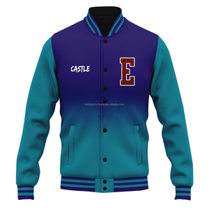 Custom <b>Men</b> Wool Blend Windproof Henry Collar Varsity <b>Jacket</b> <b>White</b> Faux Leather Sleeve Chenille Streetwear Letterman - Product Image 3