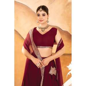 Robe de soirée de créateur, Lehenga Choli brodé pour les fêtes - Product Image 5
