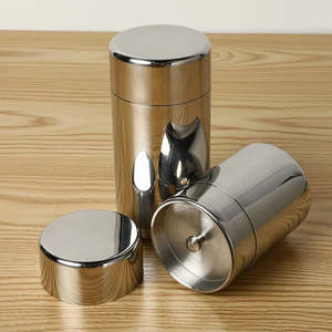 Recipiente de Hierro para Té, Plateado, con Doble Tapa Hermética, Ecológico, con Asa, Moderno, para Almacenamiento de Alimentos en la Cocina, Tarro para Granos de Café, Especias, Nueces, Azúcar - Product Image 3