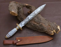 Nouveau Couteau à lame fixe de marque haut de gamme, Couteaux Dogger en Damas faits à la main avec manche en résine, Meilleur couteau de chasse de collection, Couteau de survie