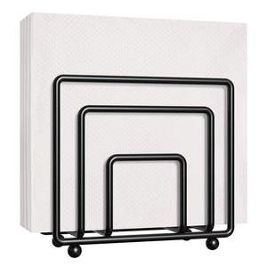 Creative 2 Slot Iron Napkin <b>Holder</b> with Round Base Rose Gold Copper Paper Dispenser Stand for <b>Kitchen</b> Countertop Napkin <b>Holder</b> - Product Image 3