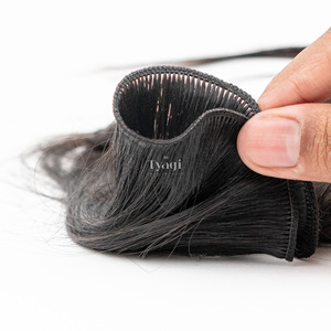 Haute qualité 100% vierges indiens Remy Extensions de cheveux crus non transformés noués à la main trame alignée cuticules donneur unique de haute qualité - Product Image 6