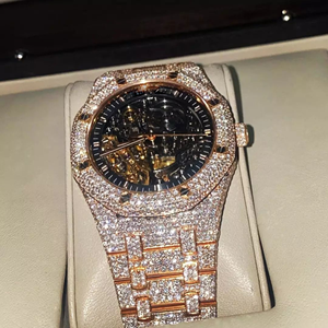 Reloj de pulsera personalizado de Hip Hop elegante y lujoso, reloj de pulsera VVS Clarity Lab Grown Diamo, estilo helado, esfera cuadrada de acero inoxidable, cristal - Product Image 2