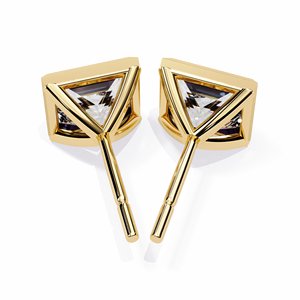 Pendientes de Diamantes con Corte Princesa Vintage de Lujo, Certificados por IGI, Chapados en Oro, Elegantes, Colección de Regalo para Bodas - Product Image 6