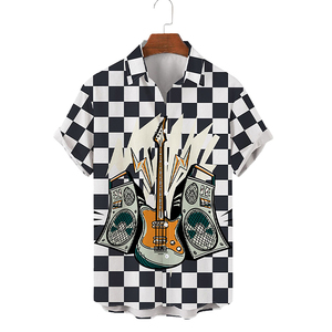 Chemise Hawaïenne Paisley pour Homme, Bouton Unique, Manches Courtes, Col Rabattu, Vacances d'Été, Respirante, 100% Polyester - Product Image 1